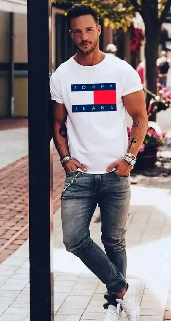 Tommy Hilfiger  Printed Half Sleeves Tees - White, L