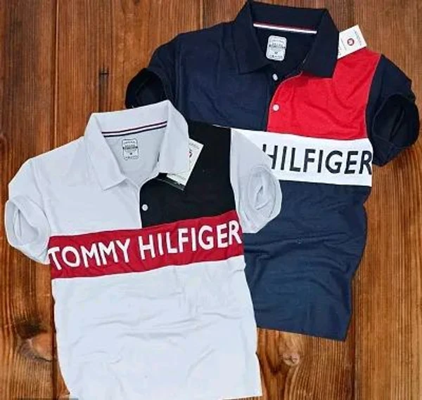 Tommy Hilfiger  Fine Matty Polo Colourblock Tshirts For Men - White, M