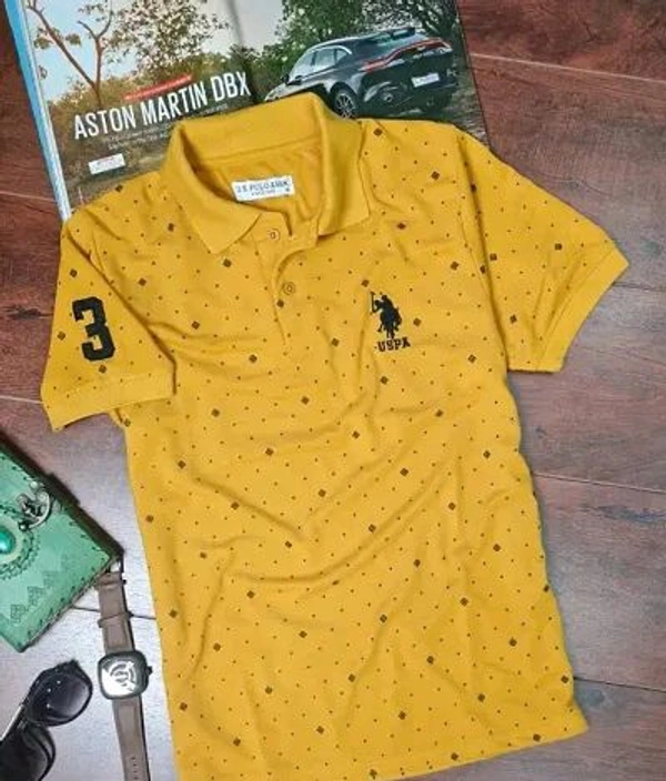 USPA Cotton Blend Polos For Men - Navy Blue, XXL