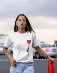 Cotton Printed Women Round Neck T-Shirts - Lavender Rose, S