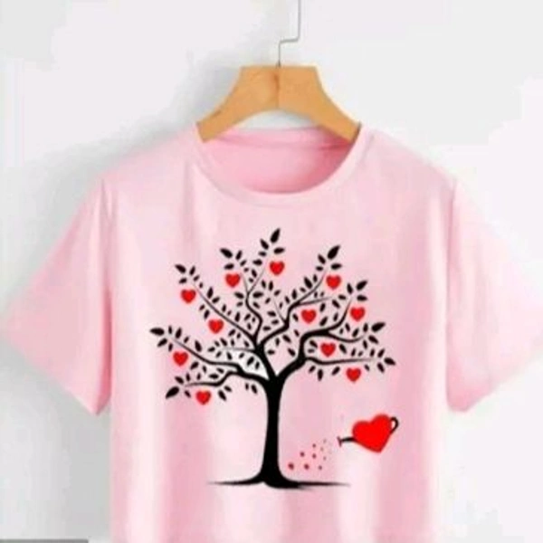 Classic Cotton Blend Printed Tops for Women - Blush Pink, XL
