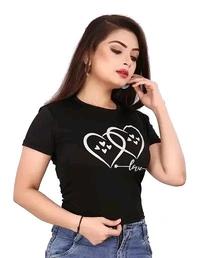 CRYSTON Graphic Printed Women's T-Shirt with Love Text in Heart Cotton Blend Round Neck Half Sleeves T-Shirt Love, Valentine's Day, Gift T-Shirts (Pack of 1) - Mint Green, S