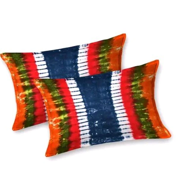 Hand Craft Jaipuri Pure Cotton king size Hand Made Tie And Dye Bedsheet With 2 Stitched Pillow Covers  - 90 X 108 Inch