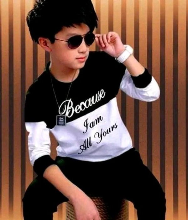 Trendy kids Round neck tshirt  - Black, 30