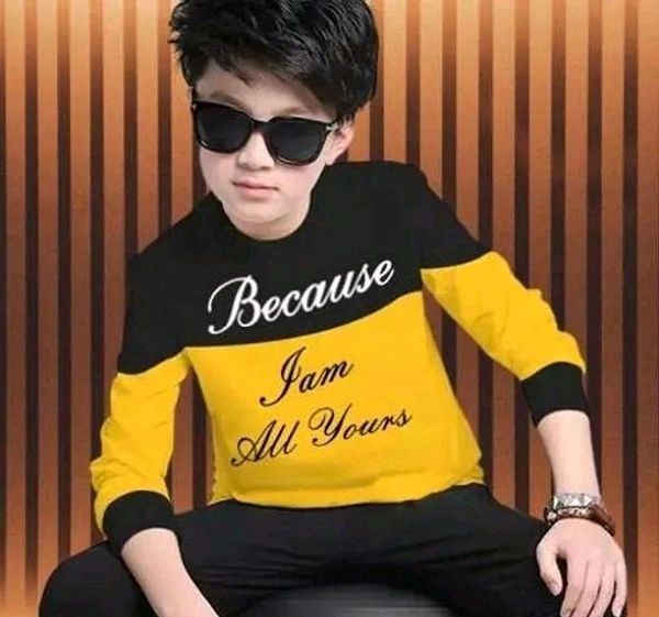 Trendy kids Round neck tshirt  - Yellow, 28