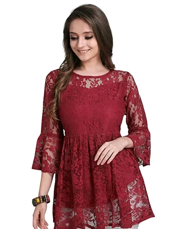 HIALTO Women's Russel Net Top - Maroon, XXL