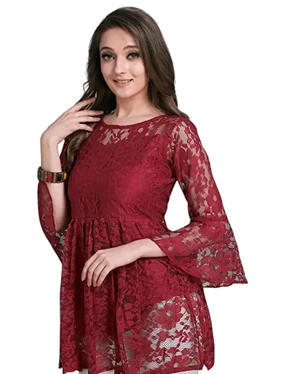 HIALTO Women's Russel Net Top - Maroon, XXL