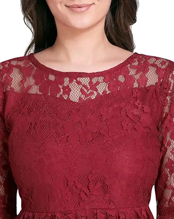 HIALTO Women's Russel Net Top - Maroon, XXL