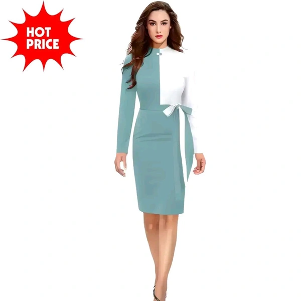 ZELZIS Woman's Bodycon Dress - Navy Blue, XS