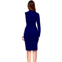 ZELZIS Woman's Bodycon Dress - Navy Blue, XL