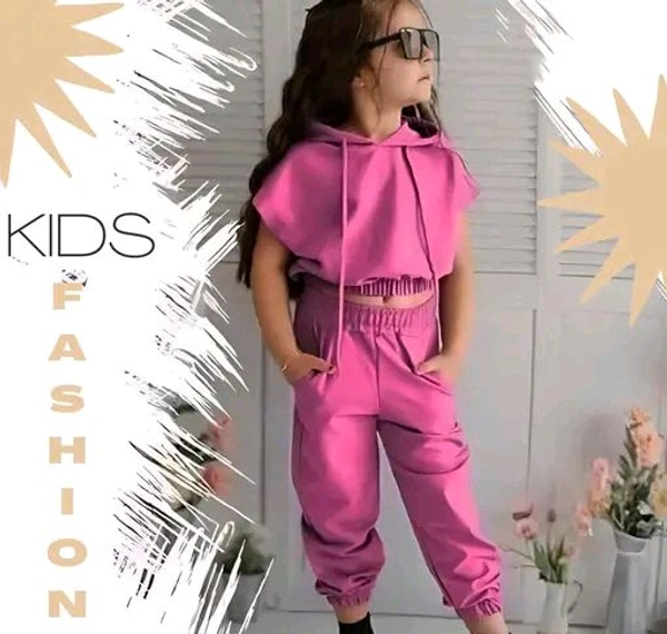 Fancy Kid's Clothing Set Peach - Pink Flamingo, 6-7 yr