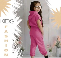 Fancy Kid's Clothing Set Peach - Pink Flamingo, 6-7 yr