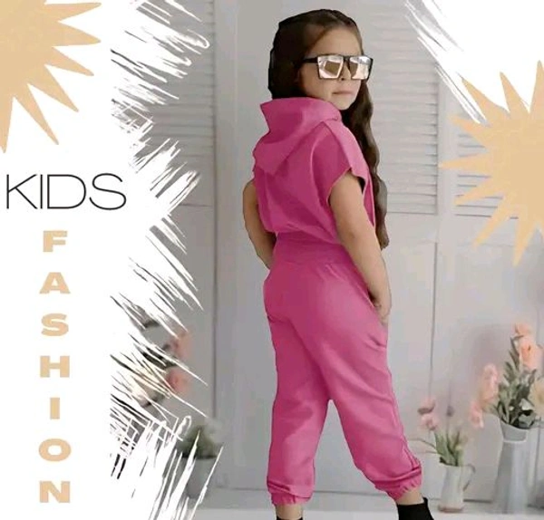 Fancy Kid's Clothing Set Peach - Pink Flamingo, 6-7 yr