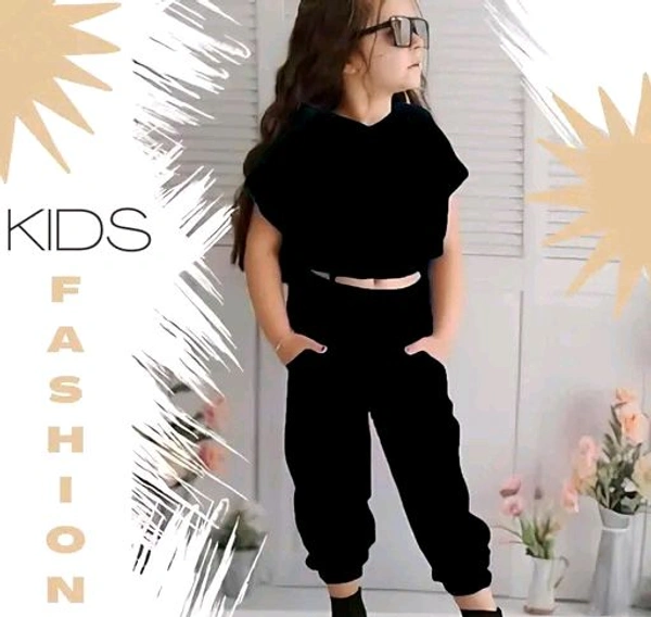 Fancy Kid's Clothing Set Peach - Black, 12-13 yr