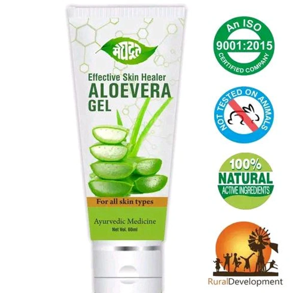 Meghdoot  MEGHDOOT HERBAL Aloevera Gel 60ML PACK OF 03 Professional aloevera gel 