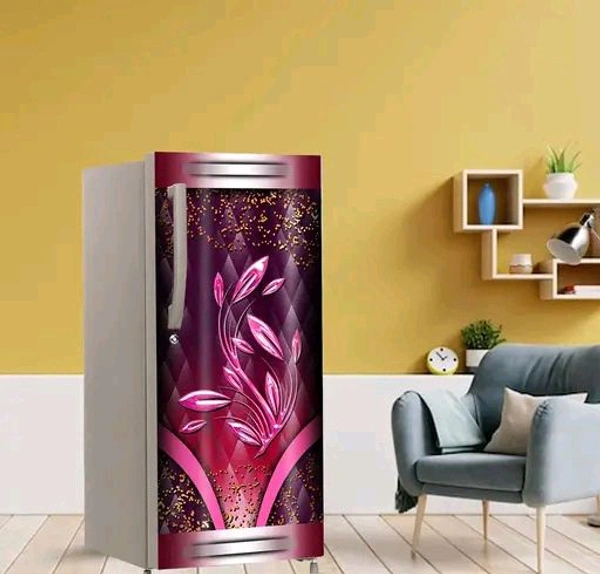 BDM Wallpaper Fridge Sticker For Decor Refrigerator Door Wallpaper Red Beautiful Sky Flower (24 x 49 inch) freeze door skin Home Decoration items decorative stickers wallpaper - Pink Flamingo