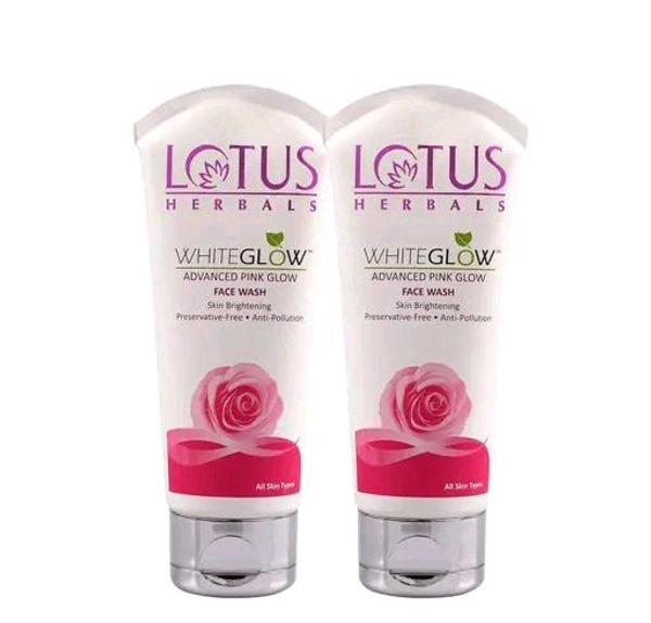 Lotus Herbals Whiteglow Advanced Pink Glow Brightening Face Wash | Skin Brightening | Sulphate Free | Anti-Pollution | For All Skin Types | 100g Pack OF 2