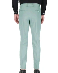 Polyester Mid Rise Formal Trousers For Men - Jungle Mist, 42