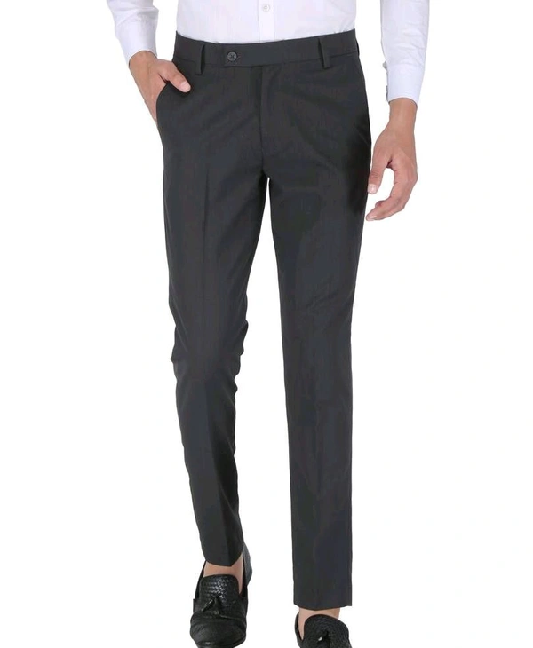 Polyester Mid Rise Formal Trousers For Men - Dove Gray, 42