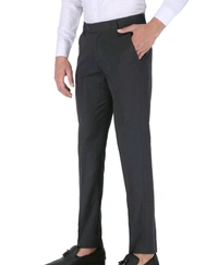 Polyester Mid Rise Formal Trousers For Men - Dove Gray, 42