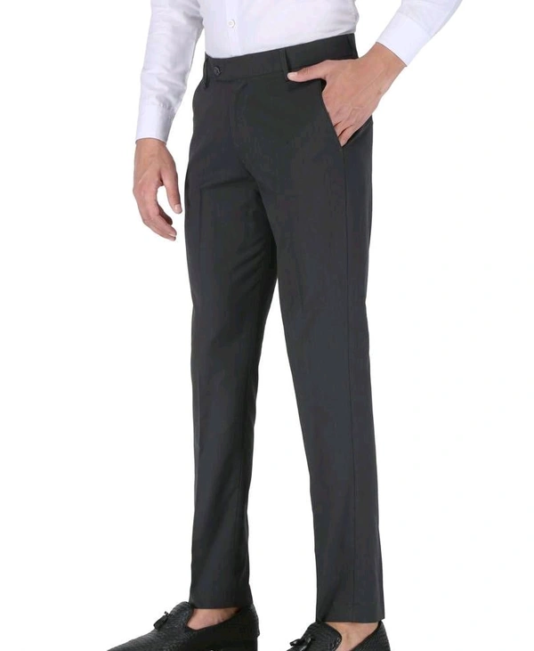 Polyester Mid Rise Formal Trousers For Men - Dove Gray, 42