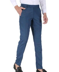 Polyester Mid Rise Formal Trousers for men - Navy Blue, 28