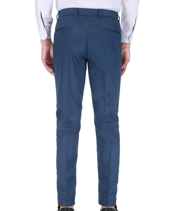 Polyester Mid Rise Formal Trousers for men - Navy Blue, 40