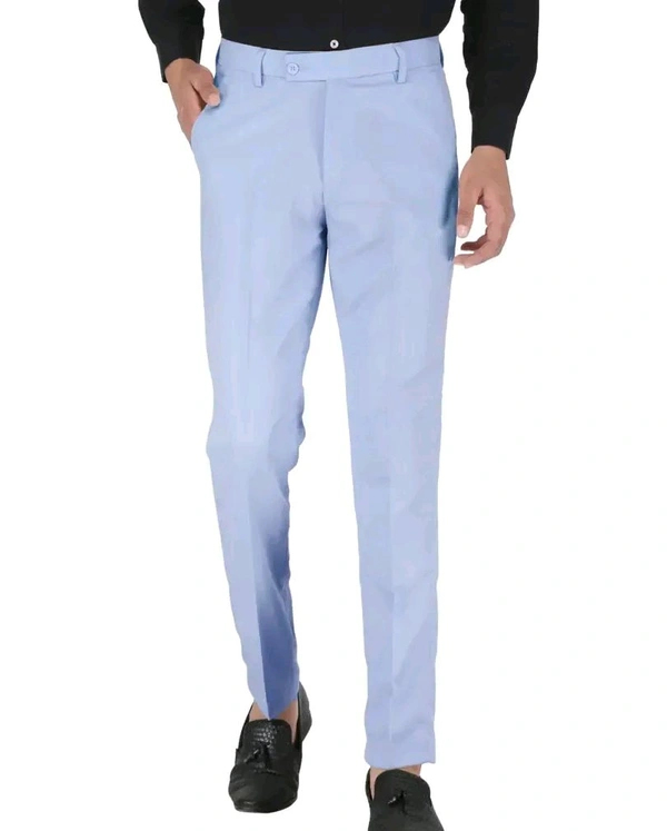 Polyester Mid Rise Formal Trousers for men - Blue, 44