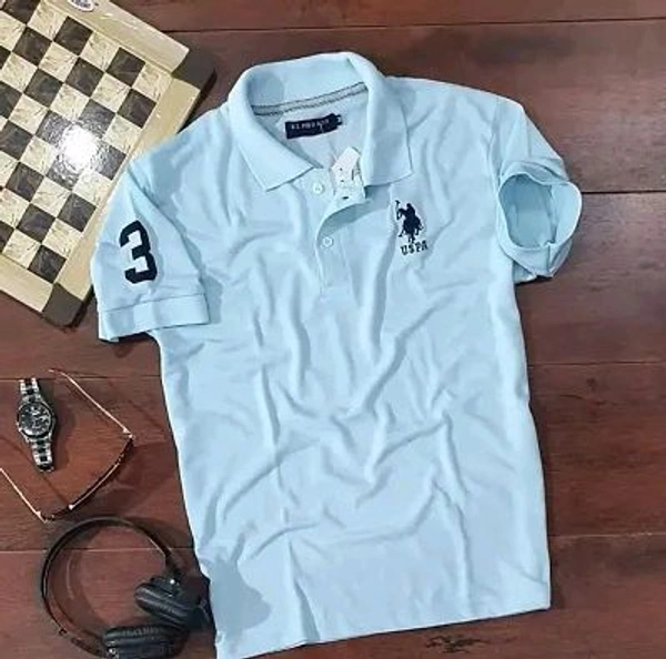 USPA Polycotton Polos For Men - Teal, M