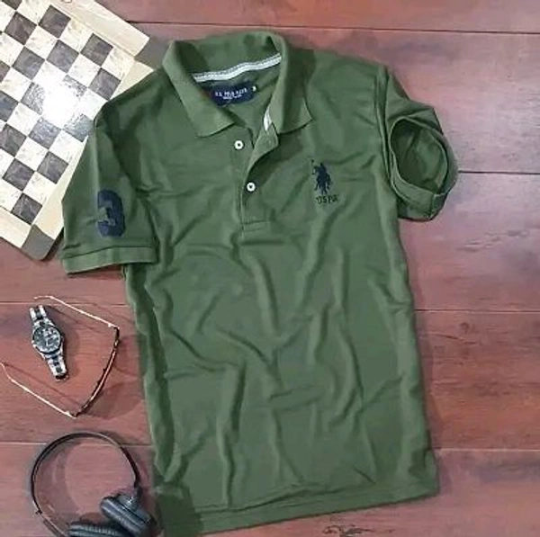 USPA Polycotton Polos For Men - Teal, L
