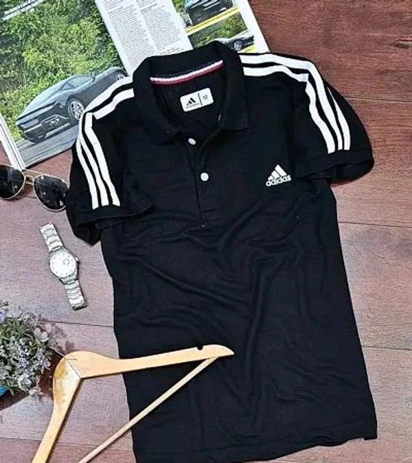 Adidas  Fine Matty Polo T-shirts For Men - L, Black