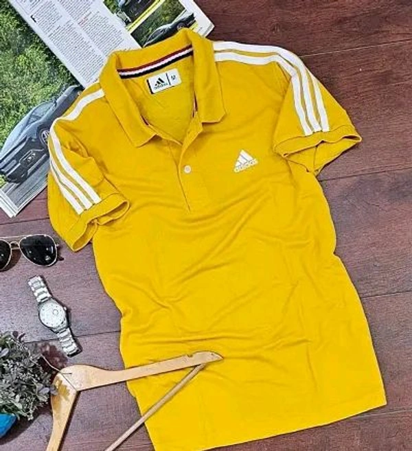 Adidas  Fine Matty Polo T-shirts For Men - XXL, Yellow