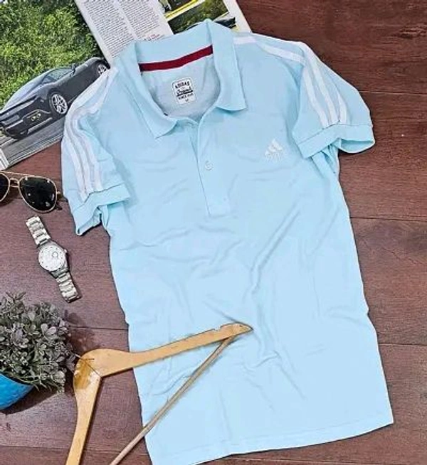 Adidas  Fine Matty Polo Tshirts For Men - Blue, XXL