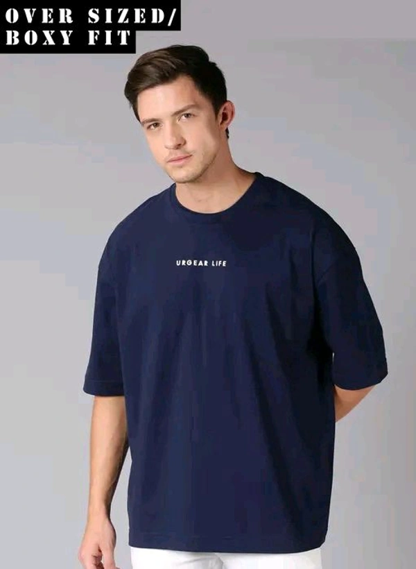 UrGear Men's Printed Round Tshirts - Navy Blue, XXL