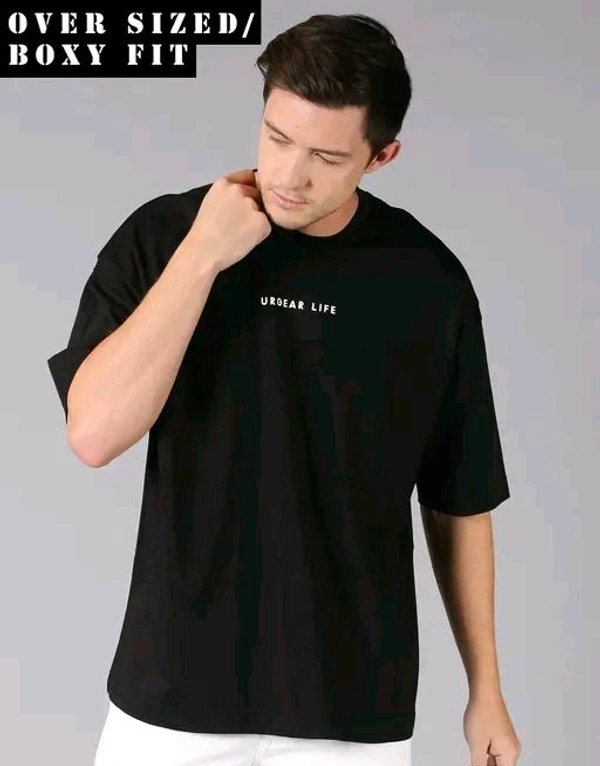 UrGear Men's Printed Round Tshirts - Black, XL