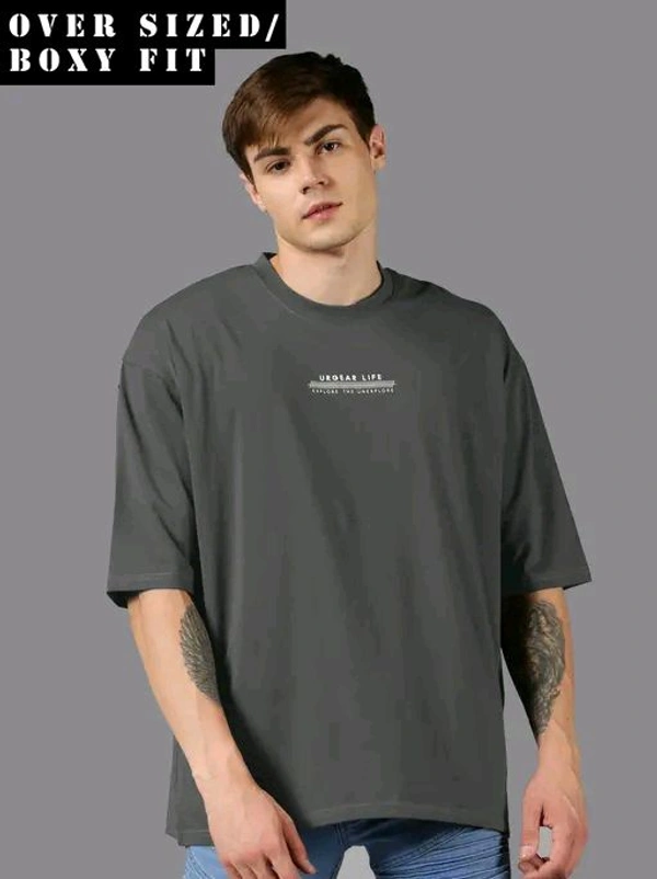 UrGear Men's Printed Round Tshirts - Gray, L