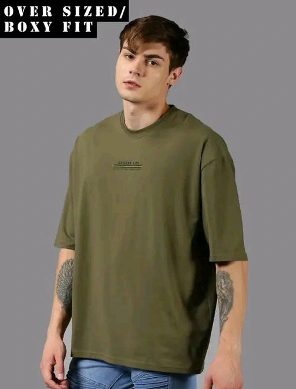 UrGear Men's Printed Round Tshirts - Olive, XL