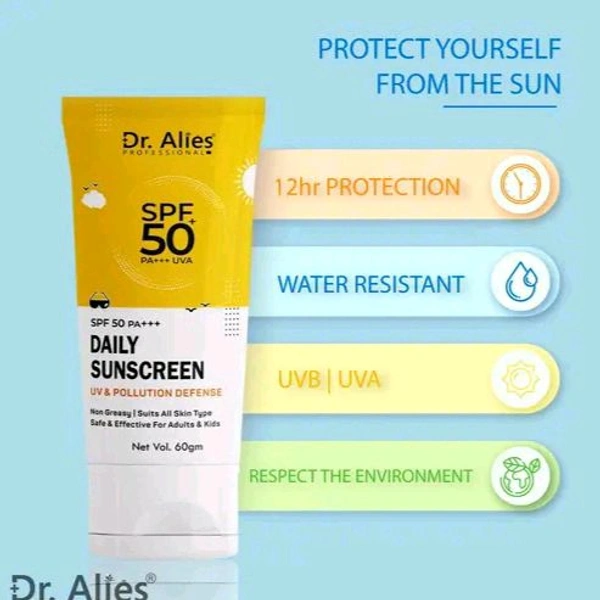 Dr. Alies Professional Sunscreen Lotion SPF50 PA+++ Sunblock Cream For Indian Skin - SPF 50 PA+++ - SPF 50+++ PA+++