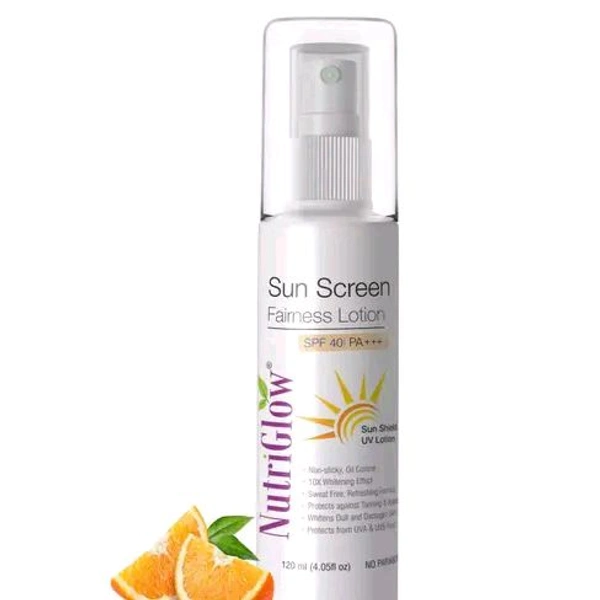 Nutriglow  NutriGlow Sunscreen Fairness Lotion SPF 40 PA+++, Non Greasy with Broad Spectrum, UVA & UVB Rays Protection, Tan Free Skin, All Skin Types 120ml
