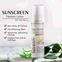 Nutriglow  NutriGlow Sunscreen Fairness Lotion SPF 40 PA+++, Non Greasy with Broad Spectrum, UVA & UVB Rays Protection, Tan Free Skin, All Skin Types 120ml