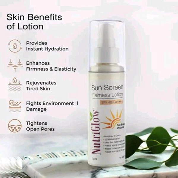 Nutriglow Set of 2 Sunscreen Fairness Lotion SPF 40 PA+++, UVA and UVB Rays Protection, For All Skin Types 120ml Each