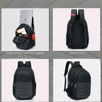 Bagwala Backpack Durable Backpack Casual Large-Capacity Male Travel Junior High School India Version Female Student Trendy Bags - Black