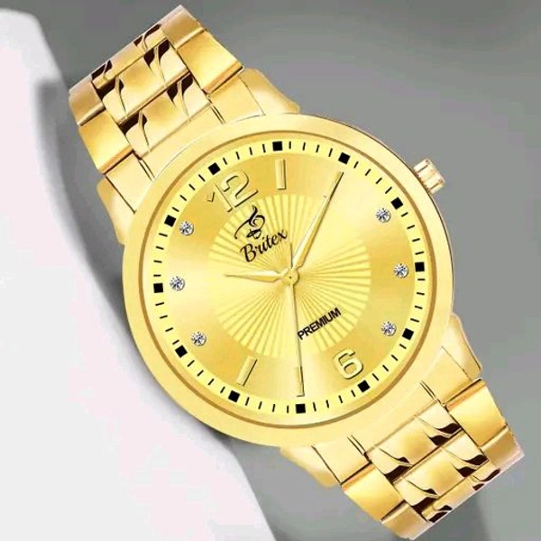 Britex BRITEX Smart Original Gold Plated Chain Quartz Watch For Men/Boys - Gold
