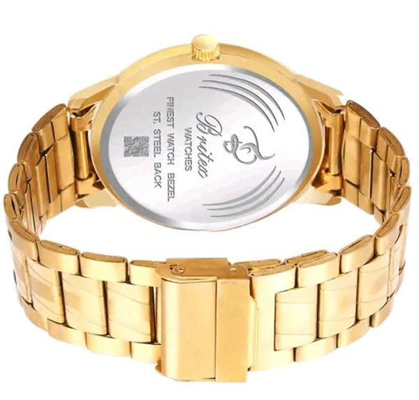 Britex BRITEX Smart Original Gold Plated Chain Quartz Watch For Men/Boys - Black