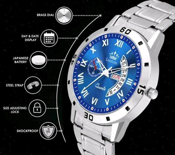 Lime Stone LIMESTONE Colorful Men Blue Metal Analog Watch