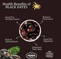 Nutrovalley  NutroVally - Premium Black Dates for Strong Bones | 100% Fresh & Natural | Antioxidants Rich Dry Dates - 400gm