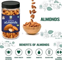 SRC CREATIONS Cashews Nuts 250g and Almonds Kernels 250g Dry Fruits Kaju Badam Combo Pack (250g+250g=500g)