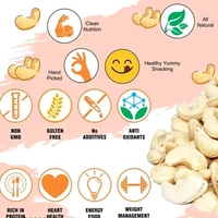 SRC CREATIONS Cashews Nuts 250g and Almonds Kernels 250g Dry Fruits Kaju Badam Combo Pack (250g+250g=500g)