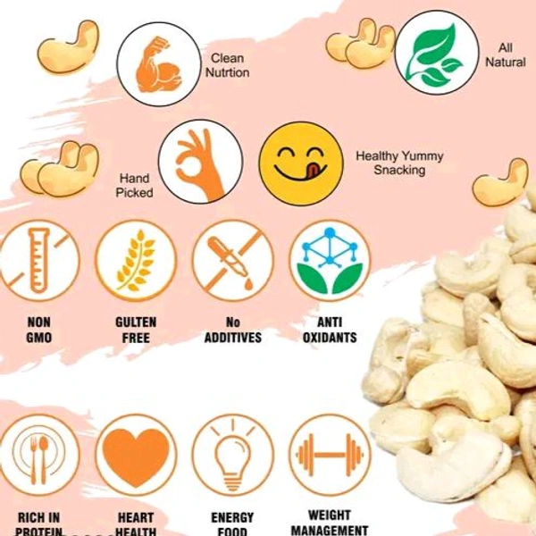 SRC CREATIONS Cashews Nuts 250g and Almonds Kernels 250g Dry Fruits Kaju Badam Combo Pack (250g+250g=500g)