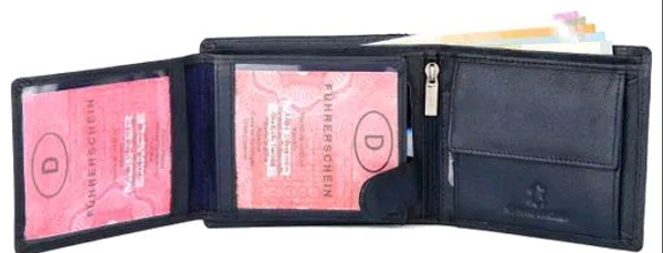 Trendy WildHorn Green RFID Protected 100% Genuine Leather Wallet for Men? - Blue